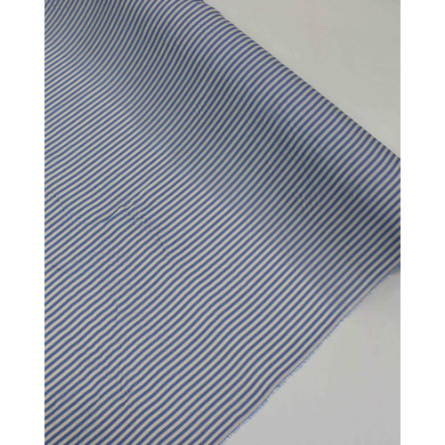 Tecido Viscose Listrado Azul e Offwhite