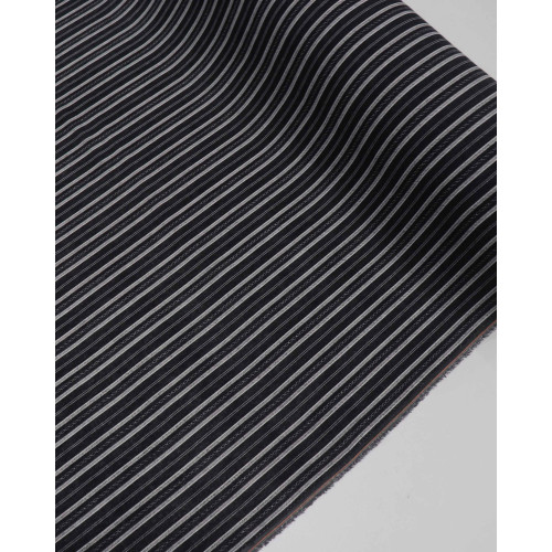 Tecido Linho Misto Estampado Cordas e Correntes Offwhite e Preto Mescla
