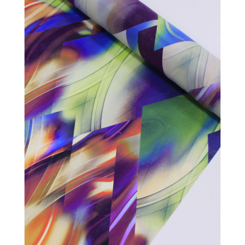 Tecido Tactel Fino Arte Abstrata Colorido