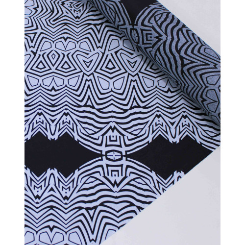 Tecido Tactel Fino Macro Estampa Abstrata Branco e Preto