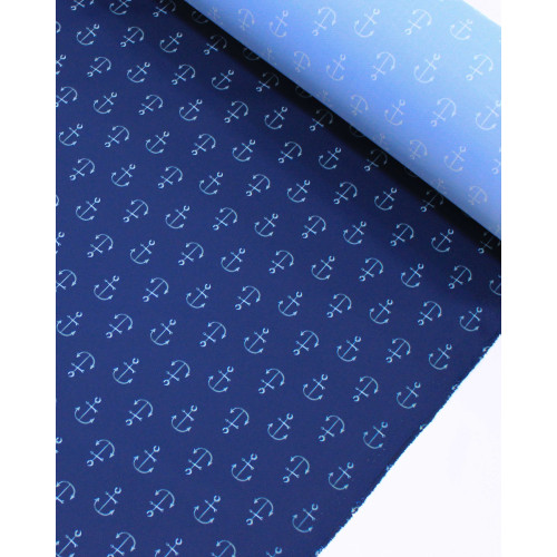 Tecido Tactel Âncoras Tons de Azul