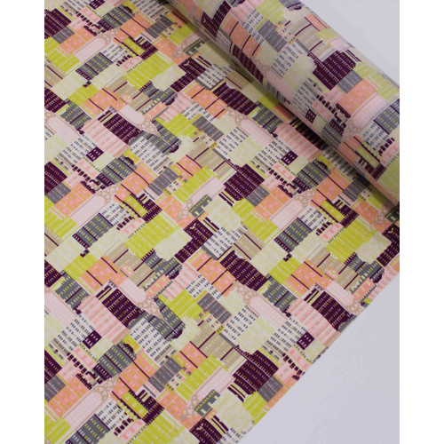 Tecido Tactel Fino Prédios Abstratos Candy Color