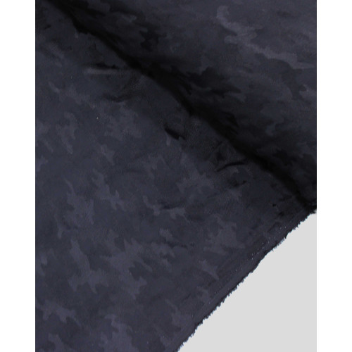 Tecido Viscose Texturizada Brocado Camuflado Tons de Preto