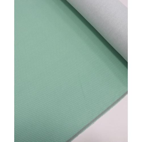 Tecido Linho Misto Estampado Micro Poá Branco e Verde Menta