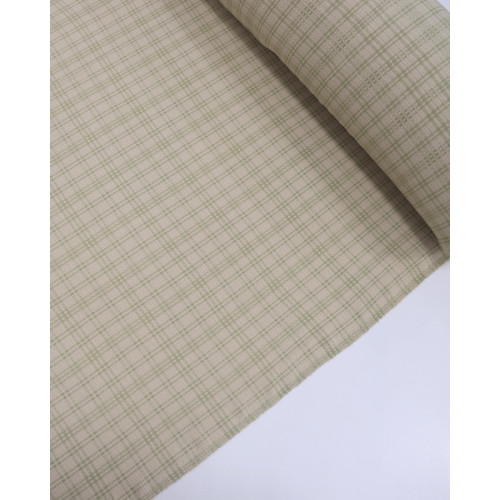 Tecido Crepe de Alfaiataria Xadrez Duplo Verde e Palha