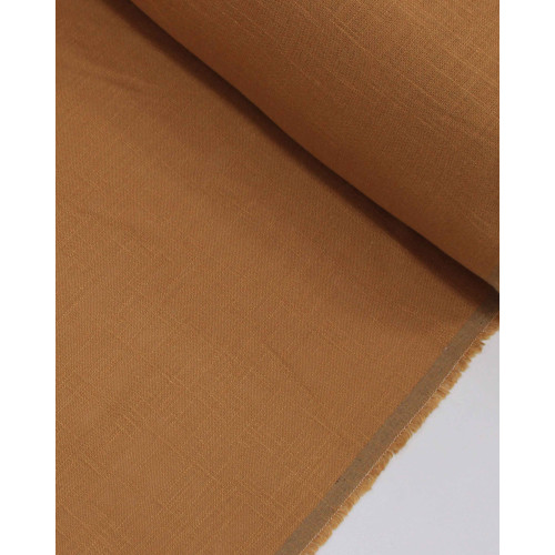Tecido Linho Misto Texturizado Caramelo