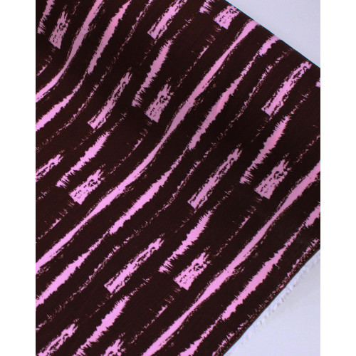 Tecido Viscose Texturizada Listras Abstratas Rosa e Borgonha