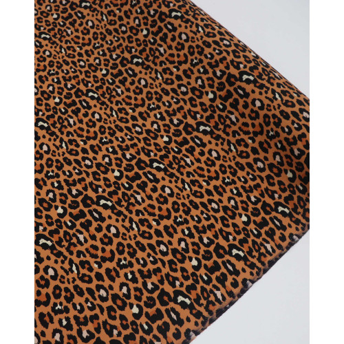 Tecido Viscose Animal Print Bege, Preto e Argila (2.2m)