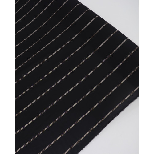Tecido Crepe Koshibo Leve Listras Duplas Bege e Preto (0.6m)
