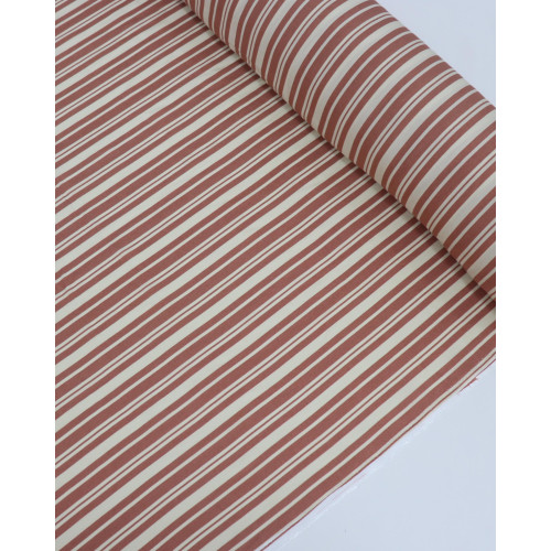 Tecido Viscose Multi Listras Creme e Castano