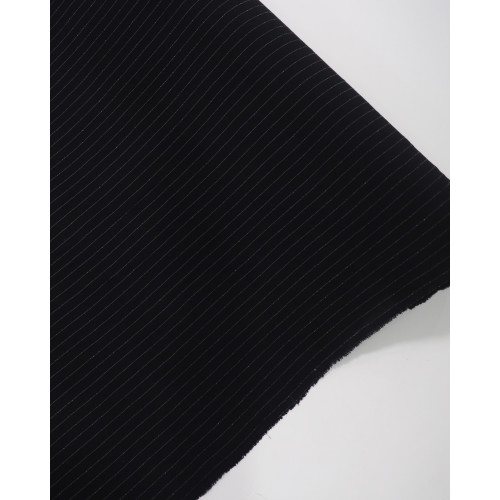 Tecido Crepe Duna Risca de Giz Branco e Preto