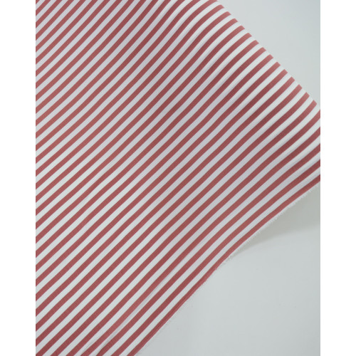 Tecido Crepe Koshibo Leve Listrado Branco e Goiaba