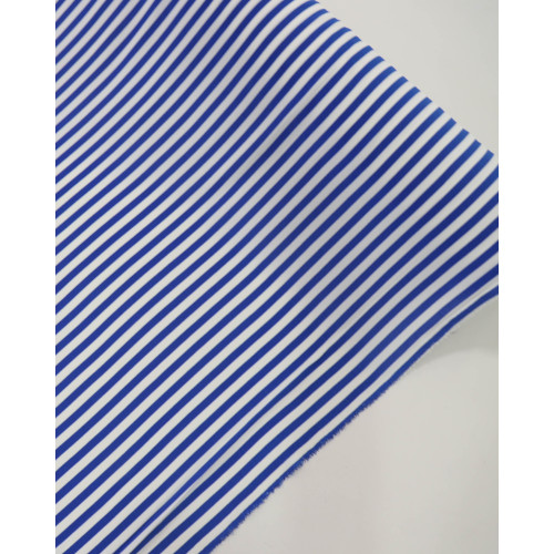 Tecido Crepe Koshibo Leve Listrado Branco e Azul