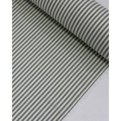 Tecido Tricoline Verano Flamê Listras Branco e Verde Sálvia