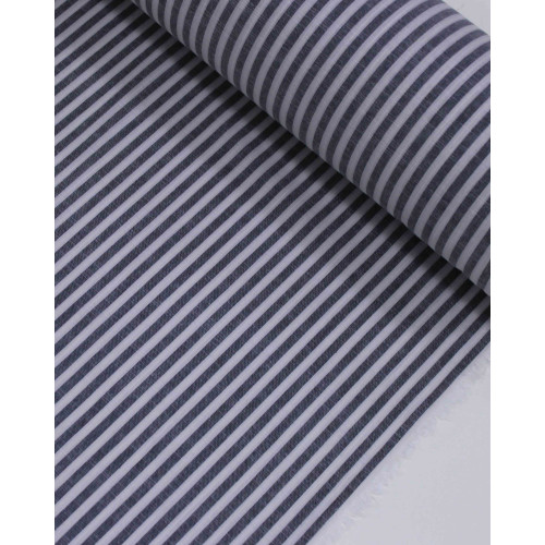 Tecido Tricoline Verano Flamê Listras Cinza e Preto