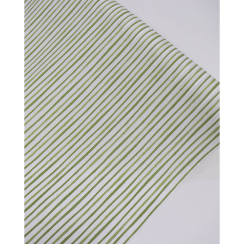 Tecido Viscose Texturizada Listrado Branco e Tons de Verde