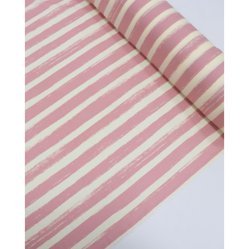 Tecido Viscose Listrado Creme e Rosé