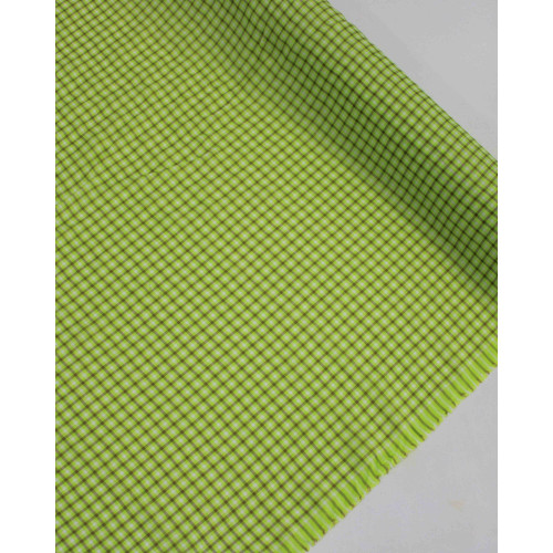 Tecido Linho Misto Italiano Micro Quadriculado Bege e Verde Neon