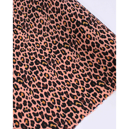 Tecido Viscose Animal Print Clássico Rosa Chá