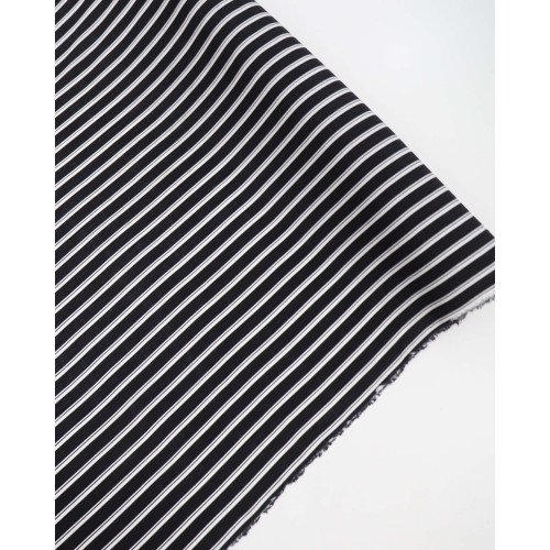 Tecido Viscose Listrado Duplo Preto e Branco