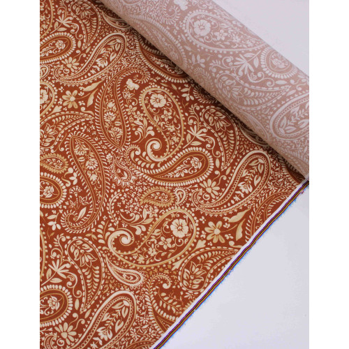 Tecido Viscose Premium Cashmere Floral Tons de Marrom