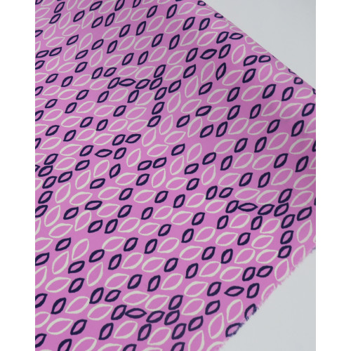 Tecido Viscose Folhas em Rascunho Branco, Azul Marinho e Rosa (4.2m)