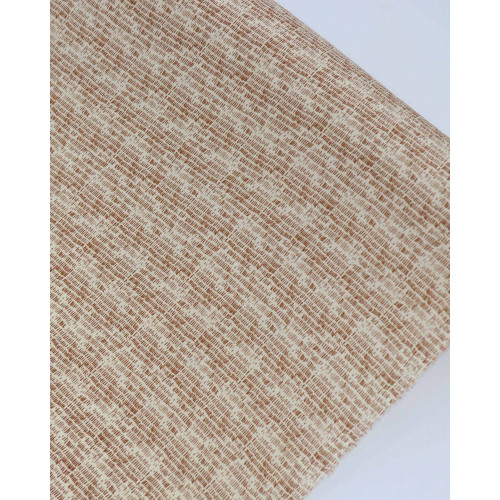 Tecido Viscose Texturizada Micro Riscos Terracota e Creme