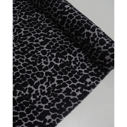 Tecido Viscose Animal Print Cinza