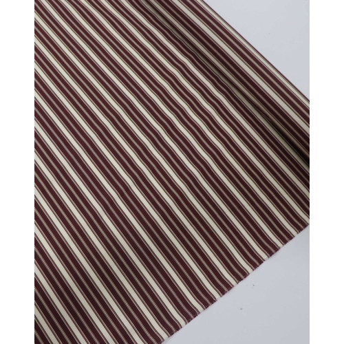 Tecido Crepe de Alfaiataria Italiano Multi Listras Verticais Creme e Marrom