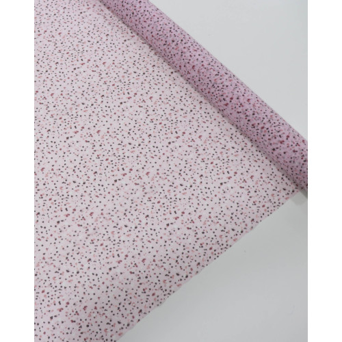 Tecido Crepe Chiffon Italiano Micro Pingos Irregulares Tons de Rosa