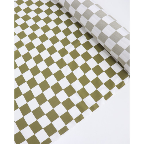 Tecido Viscose Xadrez Verde Musgo e Branco