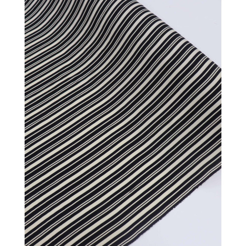 Tecido Viscose Multi Listras Creme e Preto
