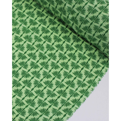 Tecido Viscose Premium Desenho Abstrato Tons de Verde