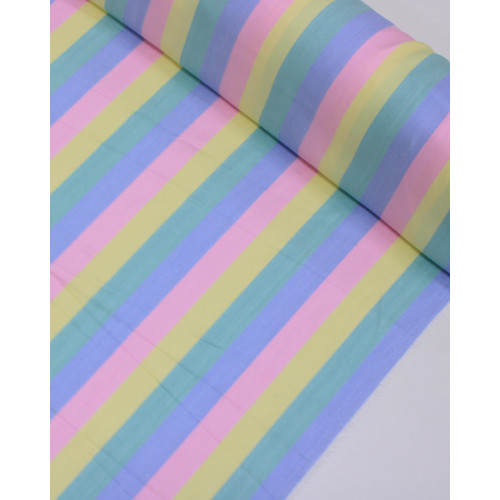 Tecido Viscose Premium Listras Tons Pastéis