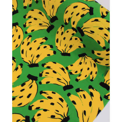Tecido Viscose Premium Brasilidade Bananas Amarelo e Verde