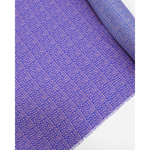 Tecido Crepe Silk Alfinetes Rosé e Azul Royal
