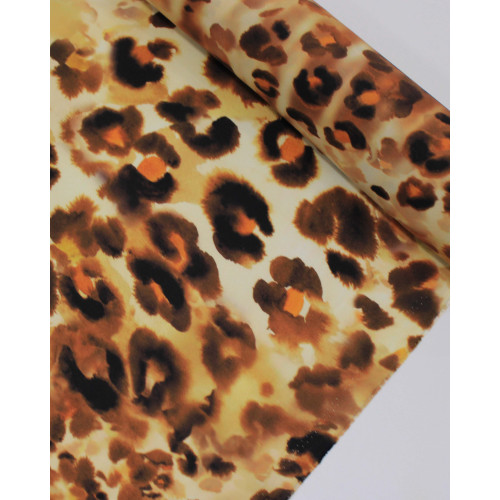 Tecido Viscose Italiano Macro Animal Print Tons Terrosos