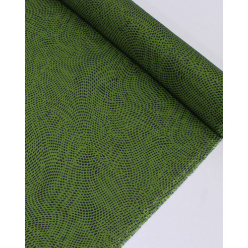 Tecido Viscose Italiano Estampa Pontilhada Preto e Verde