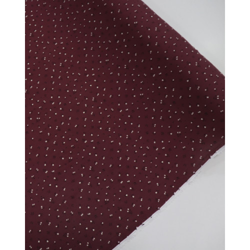 Tecido Viscose Micro Tulipas Offwhite e Vinho
