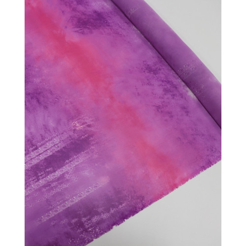 Tecido Crepe Chiffon Pintura Tie Dye Rosa e Roxo