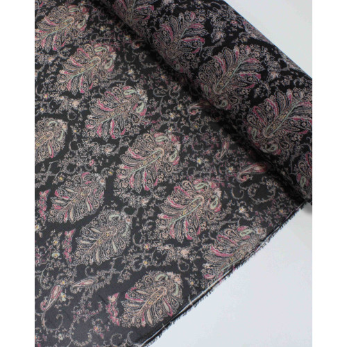 Tecido Crepe Koshibo Leve Macro Cashmere Tons Quentes e Preto