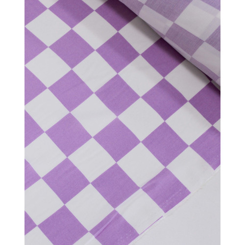 Tecido Viscose Xadrez Regular Lilás e Branco