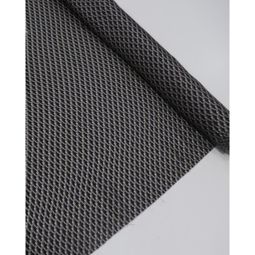 Teicdo Crepe Silk Italiano Micro Geométrico Preto, Bege e Cinza