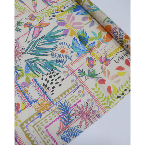 Tecido Crepe de Alfaiataria Italiano Multi Estampado Colorido