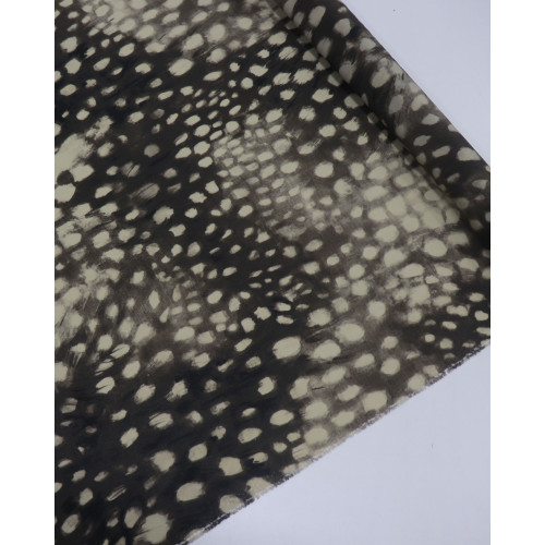 Tecido Crepe Chiffon Italiano Animal Print Tons de Marrom