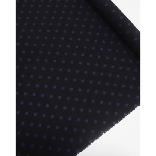 Tecido Viscose Fina Italiano Poá Azul Marinho e Preto