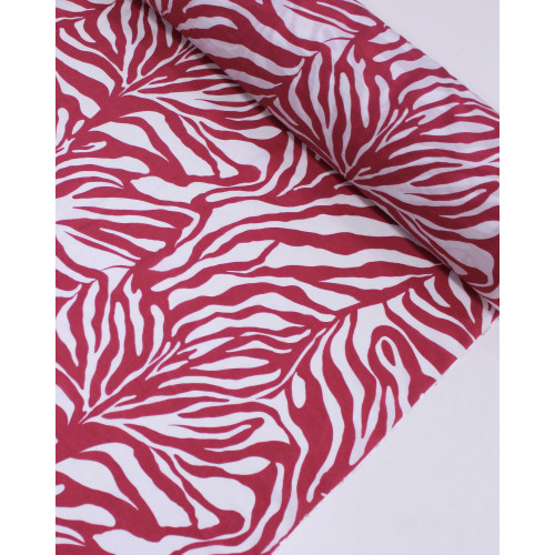 Tecido Viscose Mista com Poliamida Grosso Estampa Abstrata Rosa e Branco