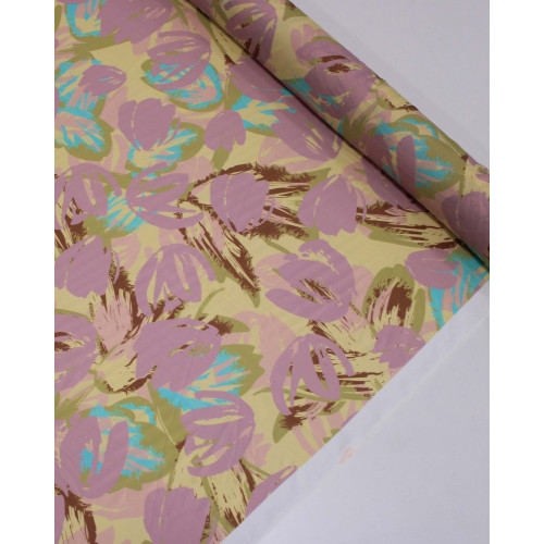 Tecido Crepe de Viscose Italiano Tapete Floral Abstrato Tons Pastéis