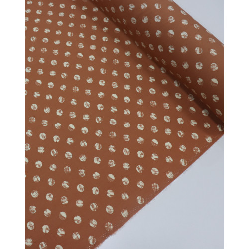 Tecido Viscose Poá Estampado Offwhite e Argila