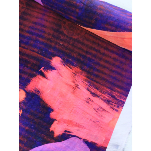 Tecido Viscose Italiano Pinturas Roxo e Rosa
